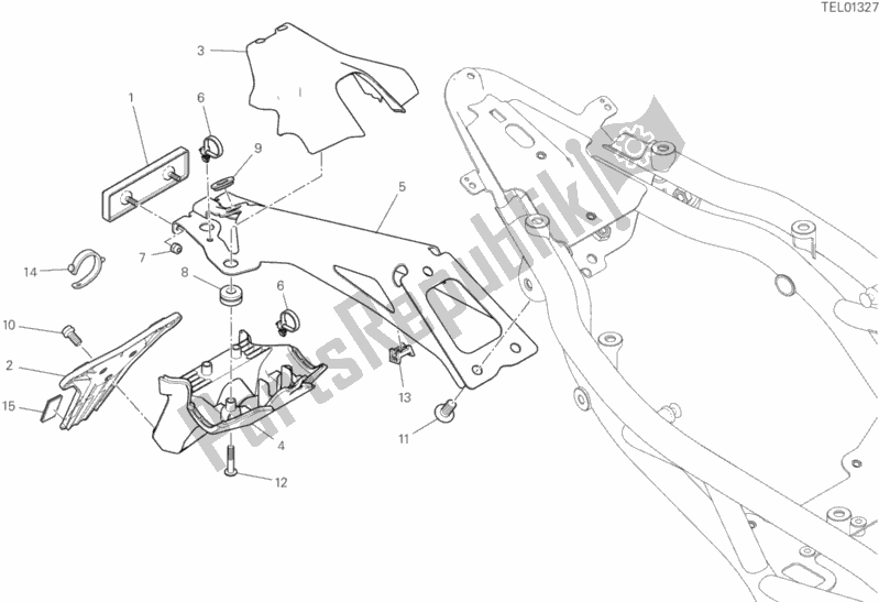 Alle onderdelen voor de 20a - Plaathouder van de Ducati Hypermotard 950 Thailand 2020